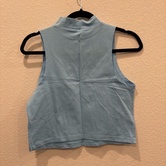 Wild Fable Blue Mock Neck Crop Top Womens Large Sleeveless Tank NWT - Picture 7 of 7